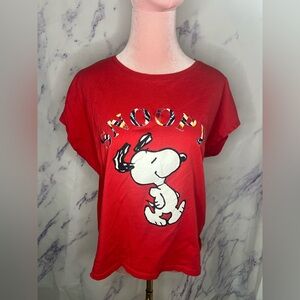 Women’s Secret Snoopy Red Pajama Top Sz M
